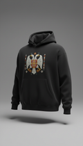 Obsidian Black Serbian Embroidered Hoodie
