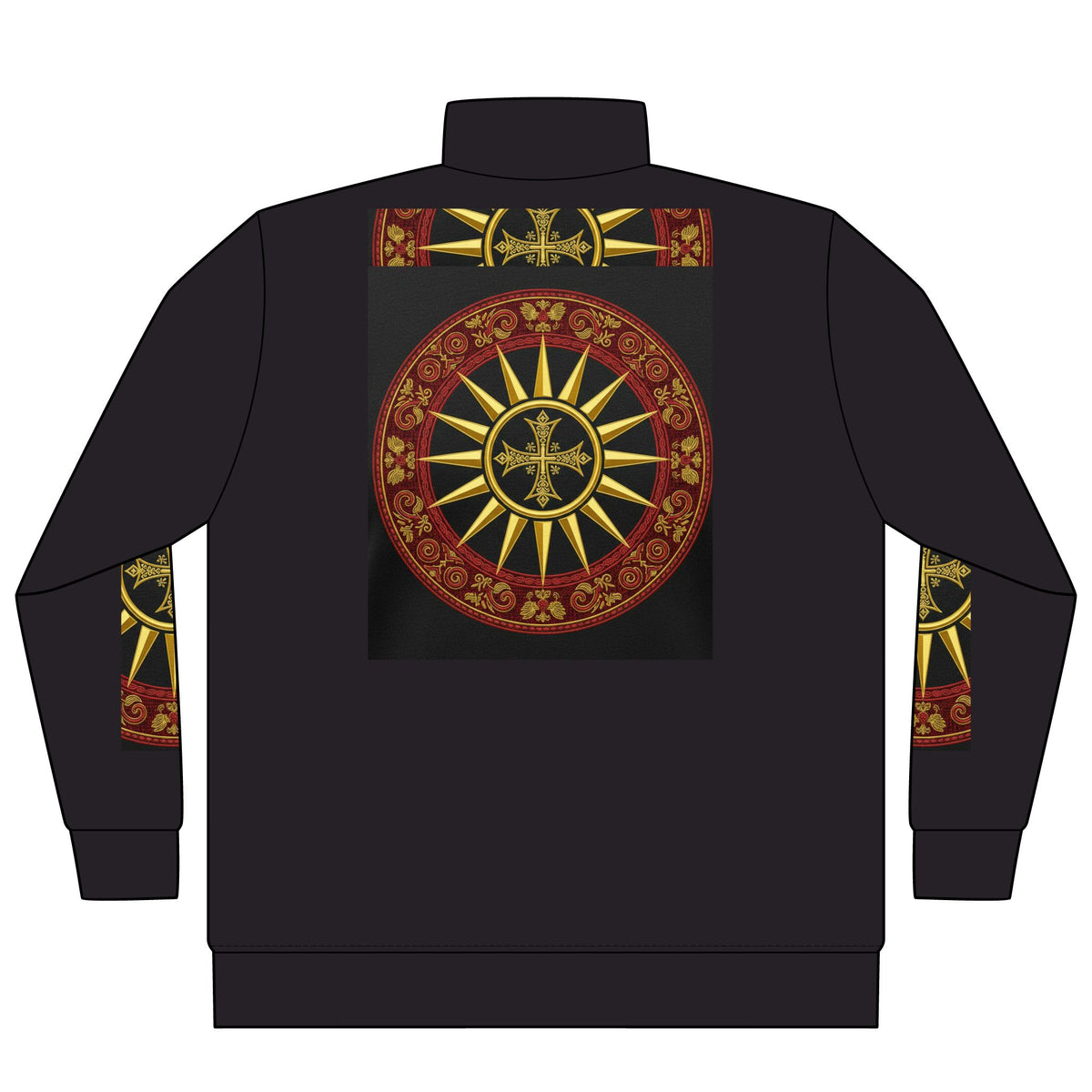 Macedonian Heritage Quarter-Zip — Sun of Vergina & Byzantine Folk Art