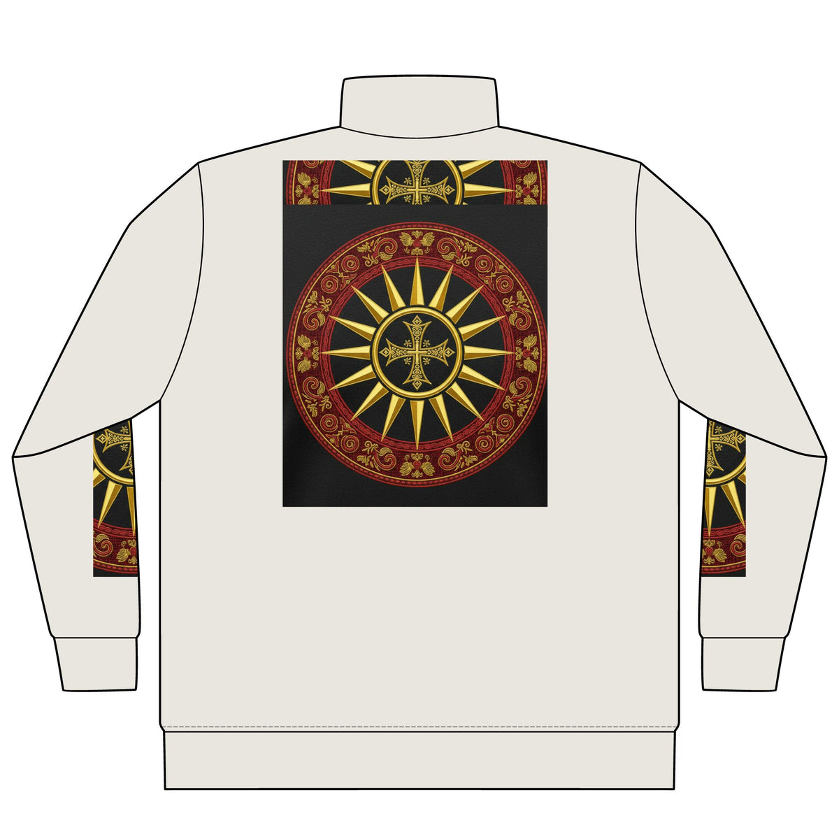 Macedonian Heritage Quarter-Zip — Sun of Vergina & Byzantine Folk Art