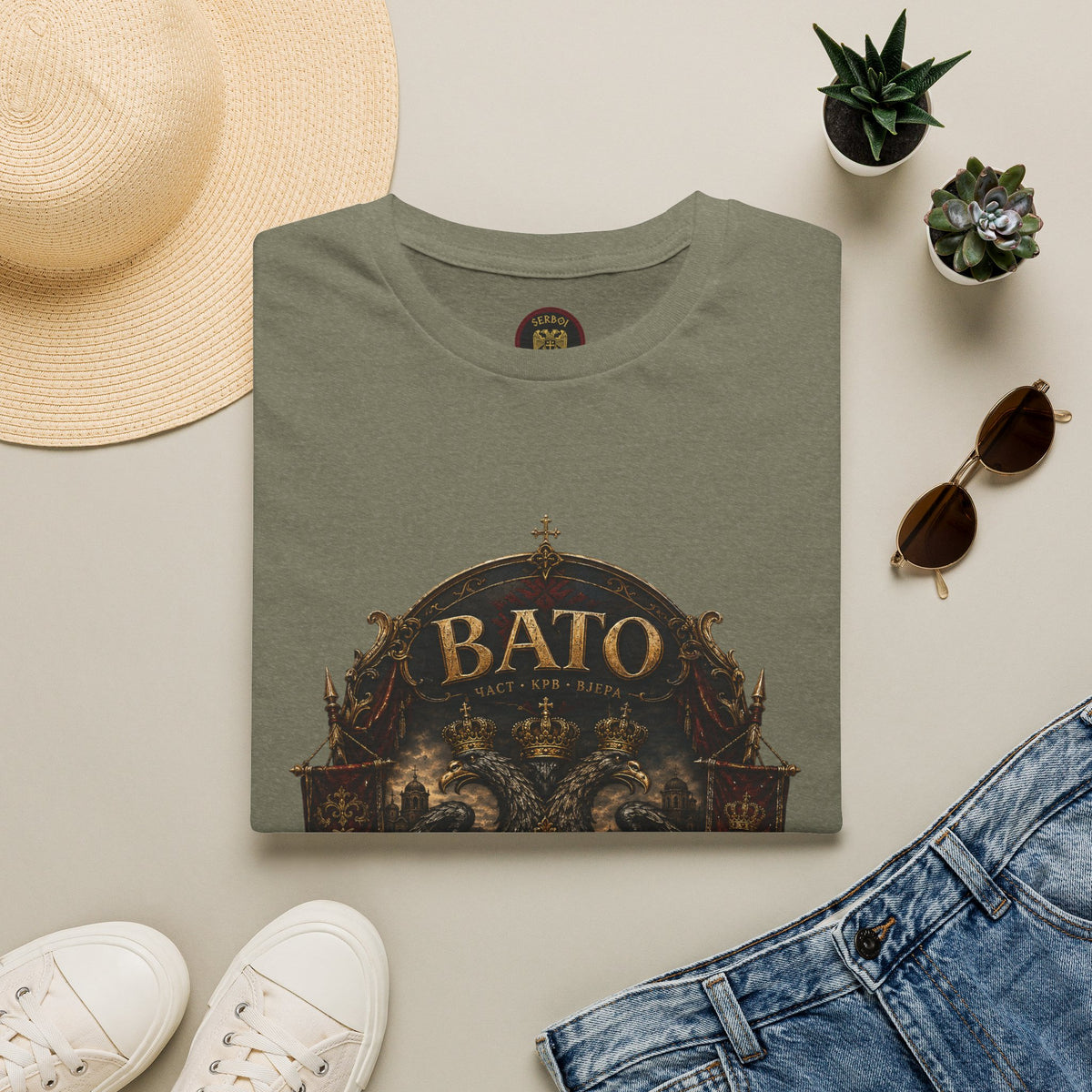 BATO Crest T‑Shirt — Vintage Heraldic Shield Graphic Tee