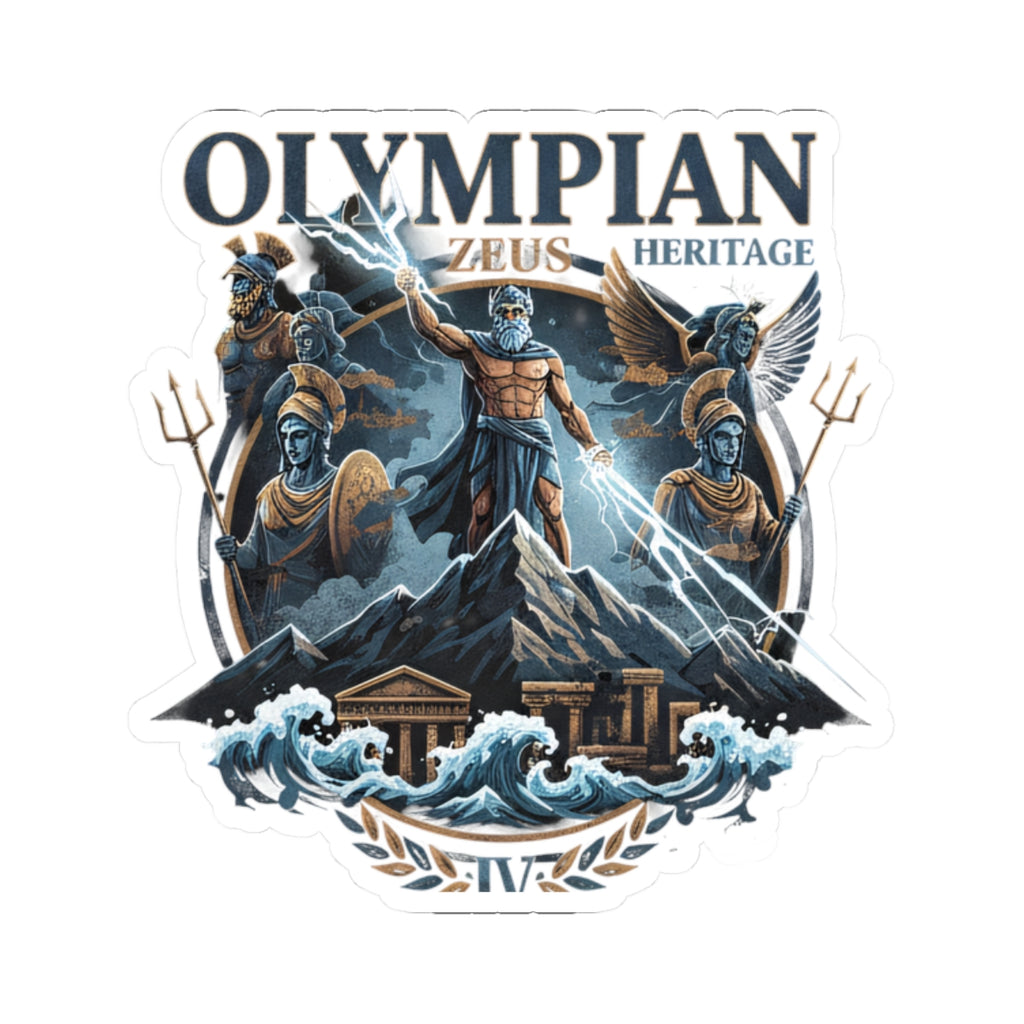 Olympian Heritage Zeus Sticker — Mythology Laptop Decal