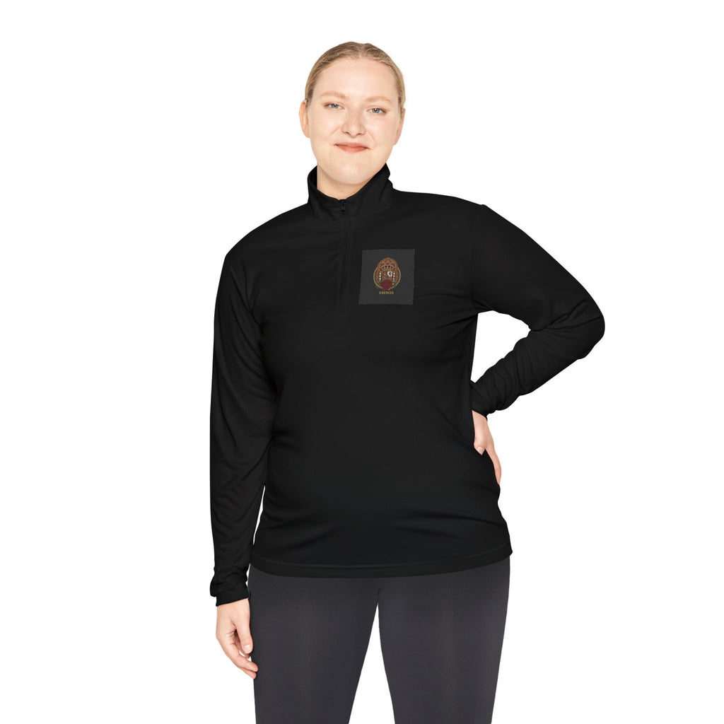 Spanish Heritage Quarter-Zip — Vintage Crest & Esencia Emblem