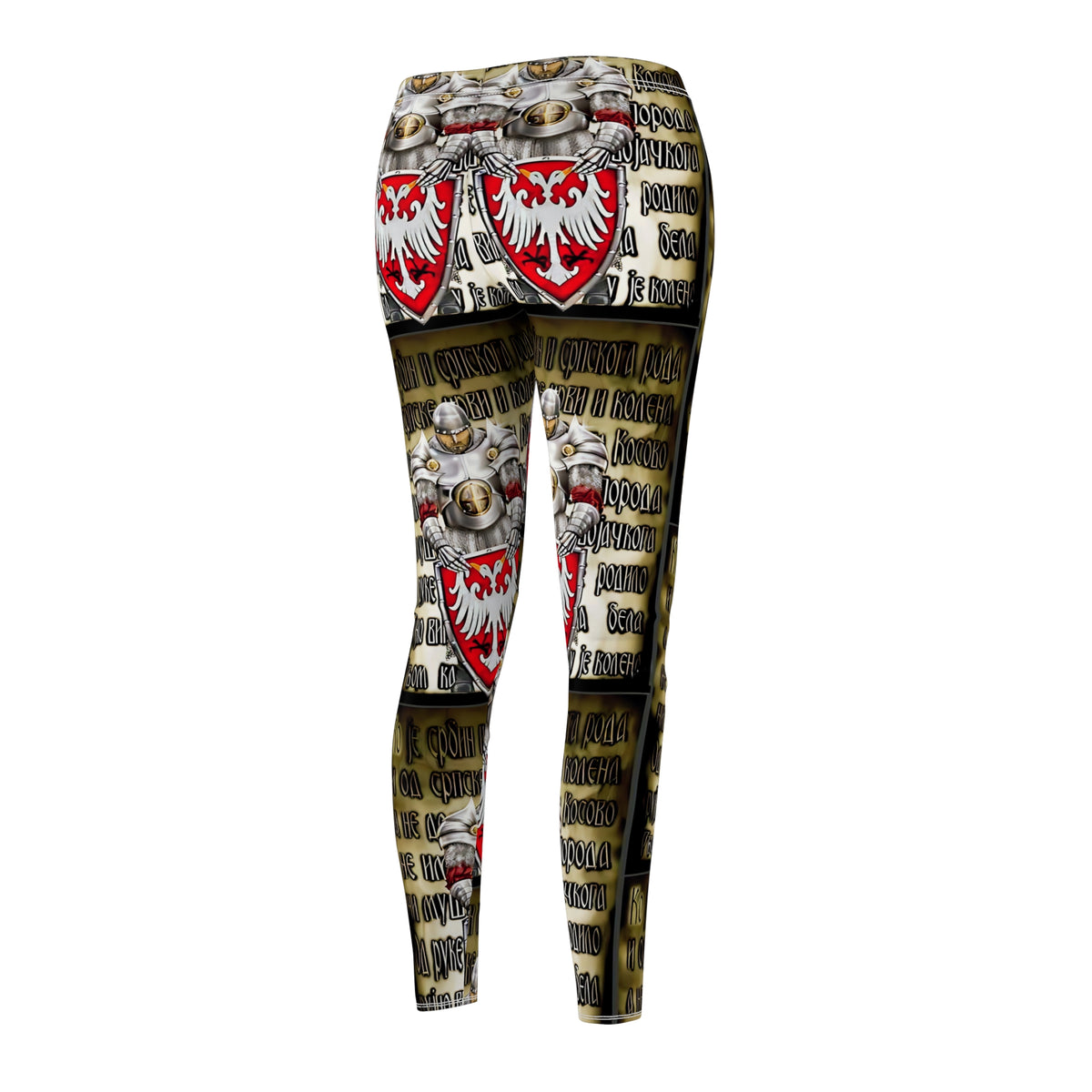 Serbian Eagle Shield Leggings — Vintage Heraldic Crest Leggings