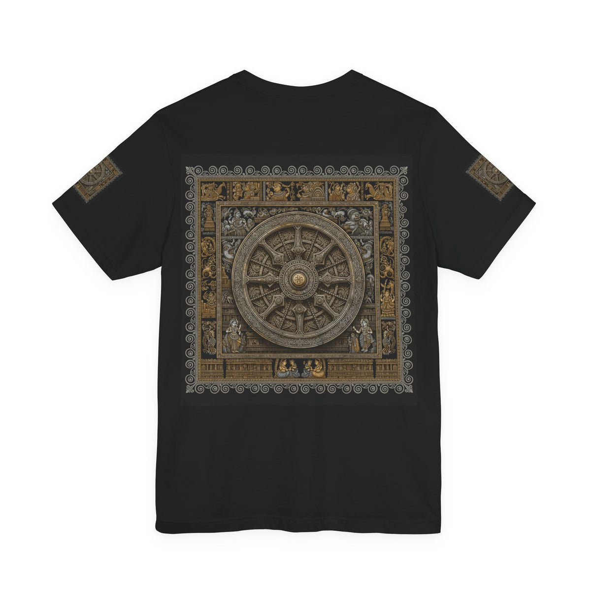 Konark Sun Temple & Pattachitra T‑Shirt — Sacred Wheel Temple Art Tee