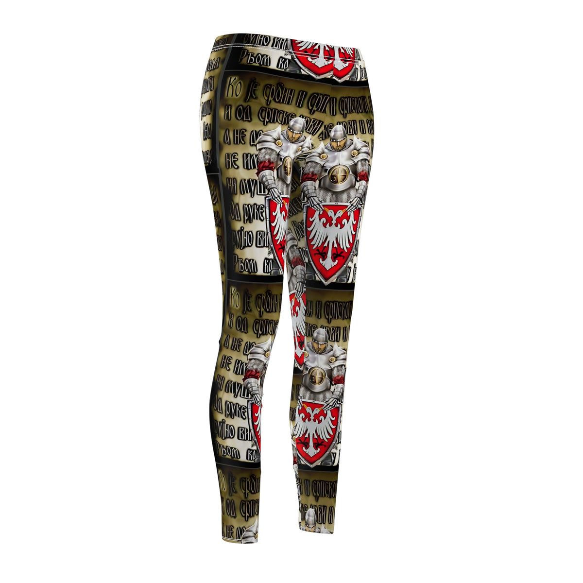 Serbian Eagle Shield Leggings — Vintage Heraldic Crest Leggings