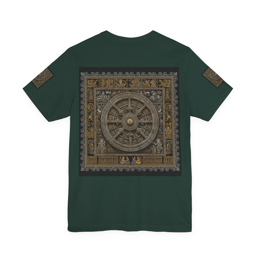 Konark Sun Temple & Pattachitra T‑Shirt — Sacred Wheel Temple Art Tee