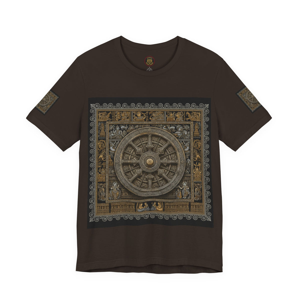 Konark Sun Temple & Pattachitra T‑Shirt — Sacred Wheel Temple Art Tee