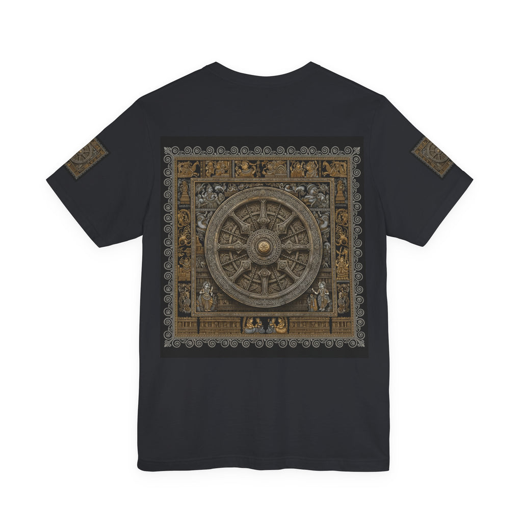 Konark Sun Temple & Pattachitra T‑Shirt — Sacred Wheel Temple Art Tee