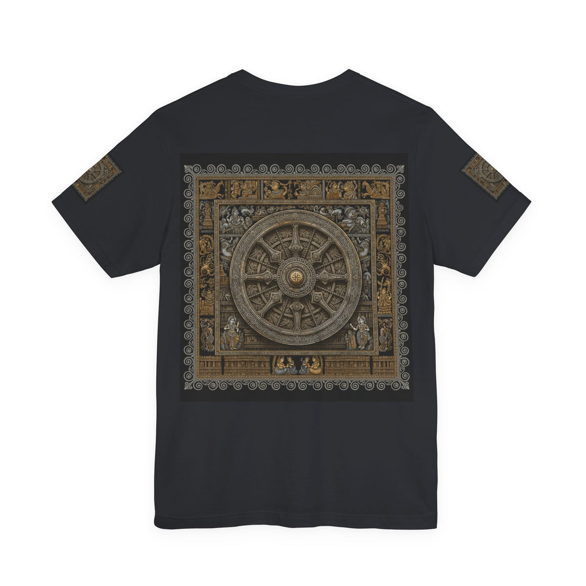 Konark Sun Temple & Pattachitra T‑Shirt — Sacred Wheel Temple Art Tee