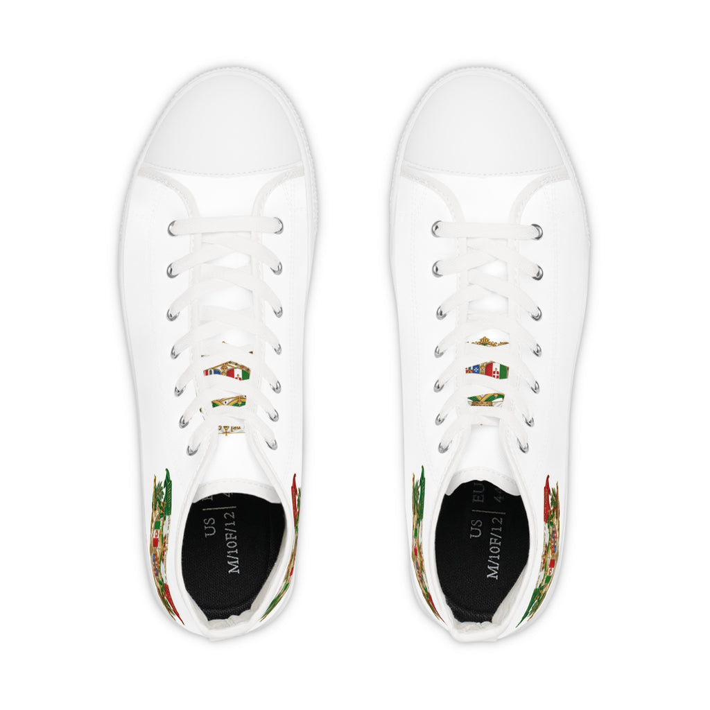 Vintage Poinsettia High Top Sneakers — Men's Holiday Floral Canvas