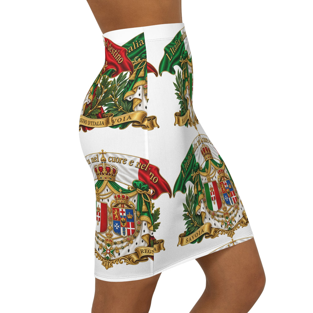 Italian Coat of Arms Pencil Skirt — Vintage Savoy Kingdom Crest Midi