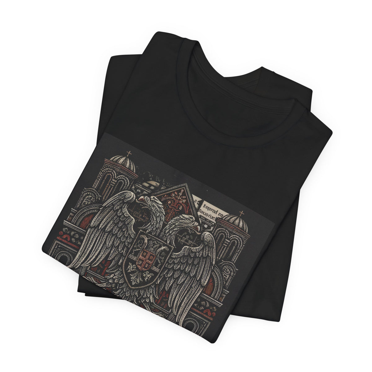 Serbian Double-Headed Eagle Graphic Tee — "Света Землa" Vintage Crest T-Shirt
