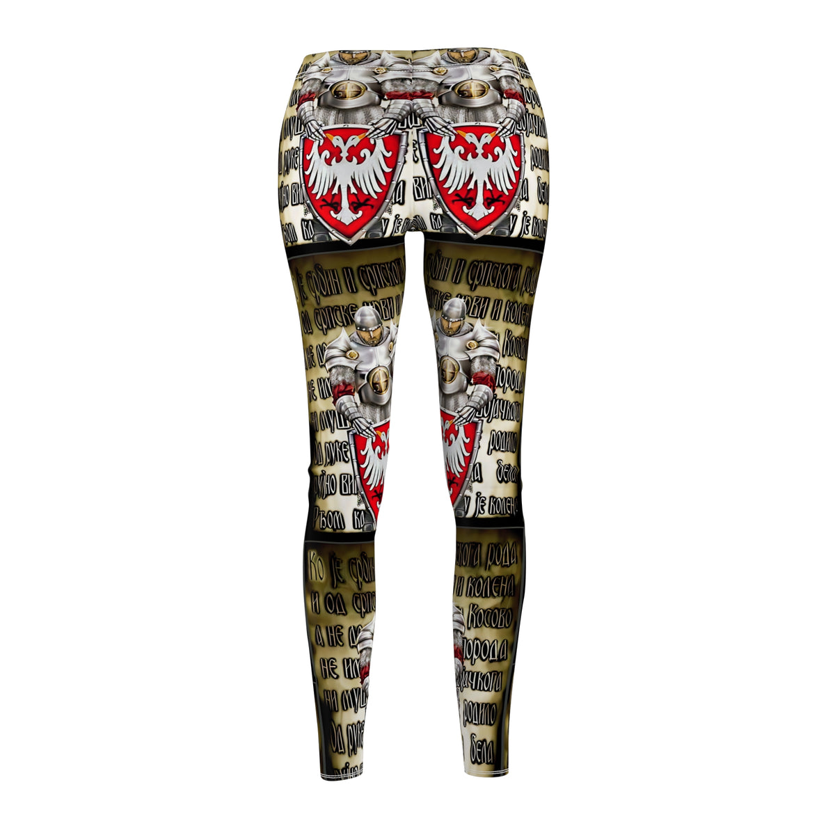 Serbian Eagle Shield Leggings — Vintage Heraldic Crest Leggings