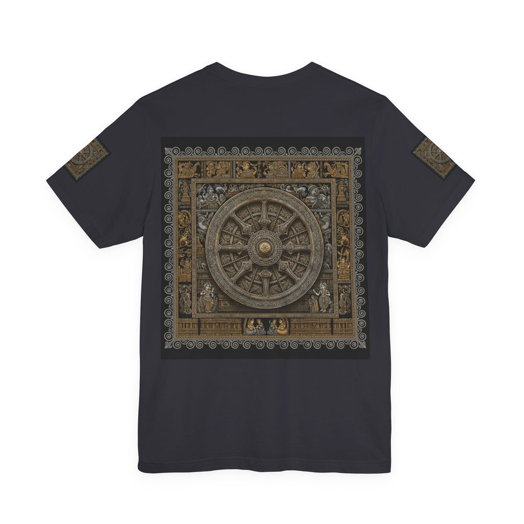 Konark Sun Temple & Pattachitra T‑Shirt — Sacred Wheel Temple Art Tee