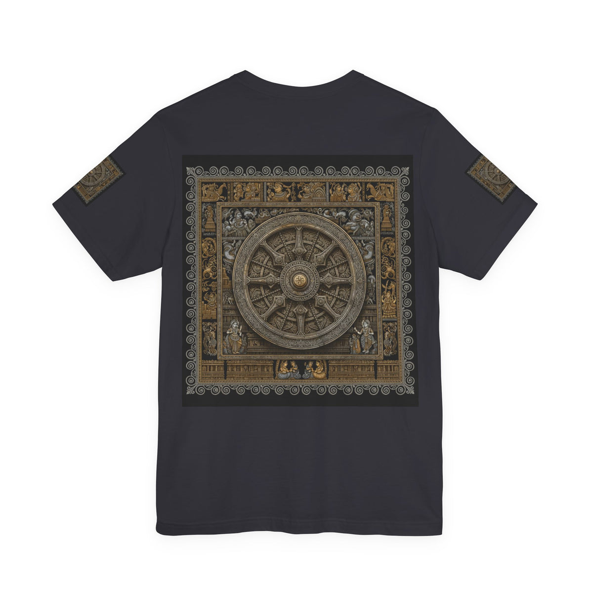 Konark Sun Temple & Pattachitra T‑Shirt — Sacred Wheel Temple Art Tee