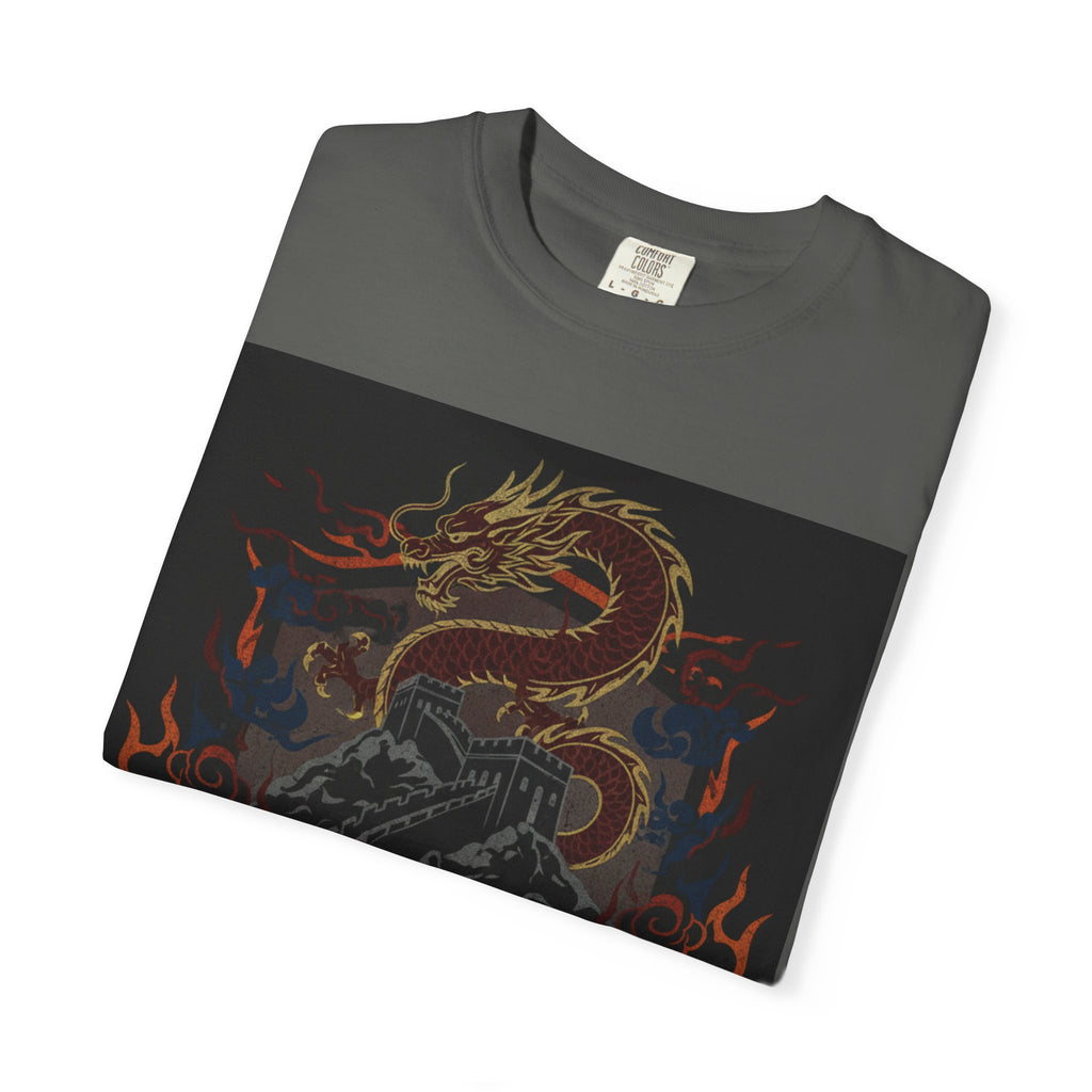 Dragon Emblem T-Shirt — Fiery Chinese Dragon Graphic Tee