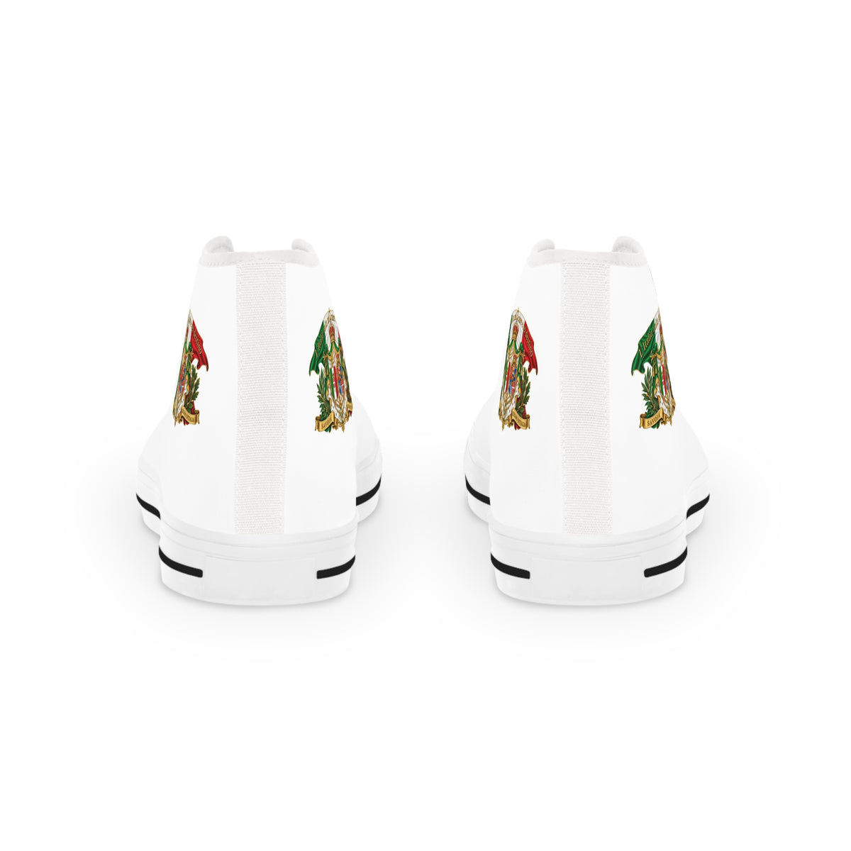 Vintage Poinsettia High Top Sneakers — Men's Holiday Floral Canvas