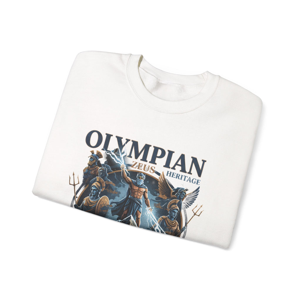 Olympian Heritage Crewneck Sweatshirt — Zeus & Mythology Graphic