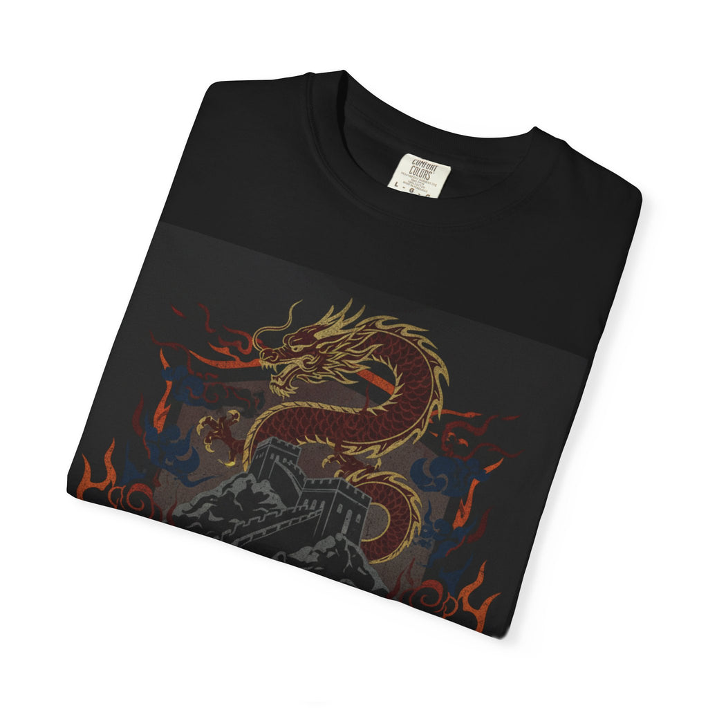 Dragon Emblem T-Shirt — Fiery Chinese Dragon Graphic Tee
