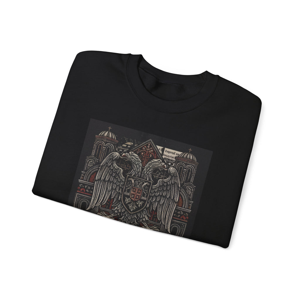 Crewneck Sweatshirt — Slavic Double-Headed Eagle Graphic (СВЕТА ЗЕМЛЯ)