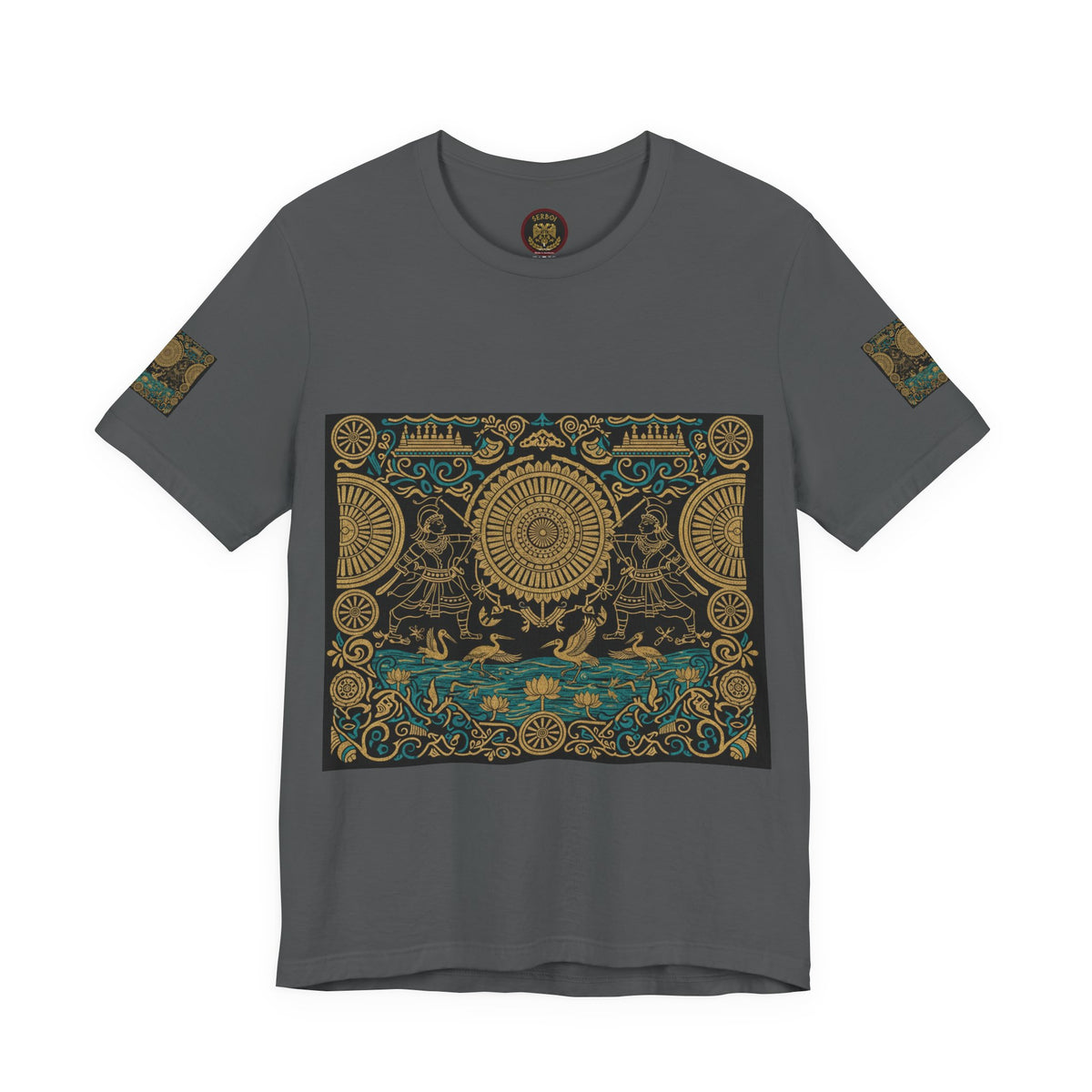 Kalinga Empire & Sambalpuri T‑Shirt — Boho Celestial Tee with Zodiac Motif