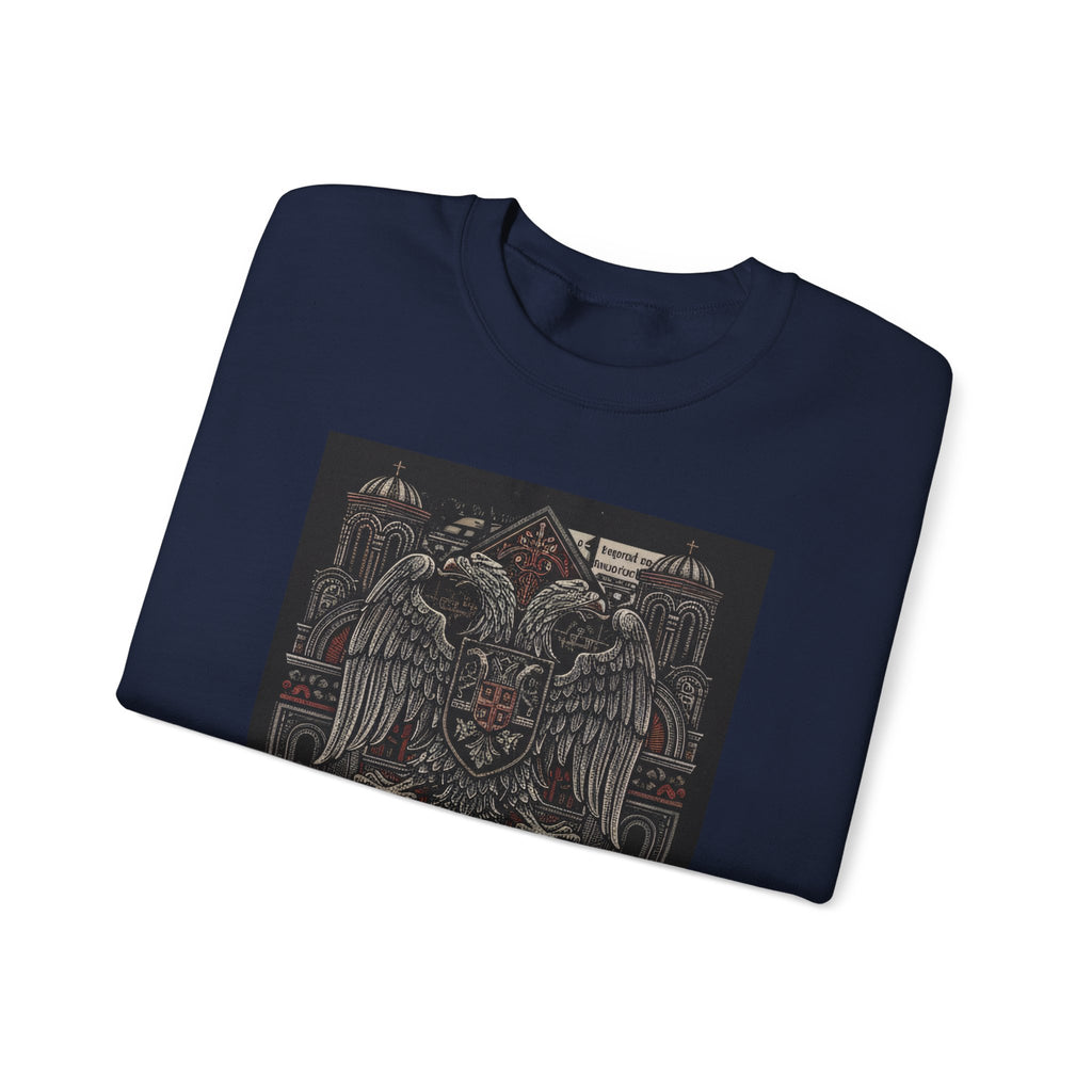 Crewneck Sweatshirt — Slavic Double-Headed Eagle Graphic (СВЕТА ЗЕМЛЯ)