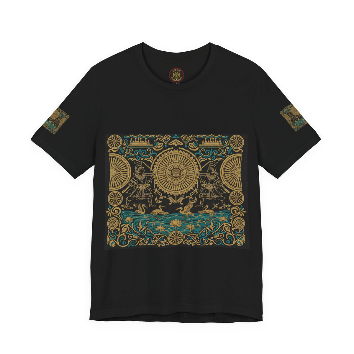 Kalinga Empire & Sambalpuri T‑Shirt — Boho Celestial Tee with Zodiac Motif