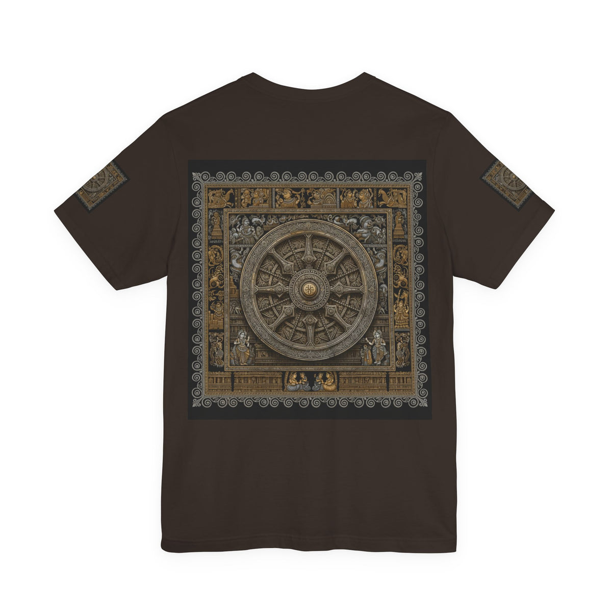 Konark Sun Temple & Pattachitra T‑Shirt — Sacred Wheel Temple Art Tee