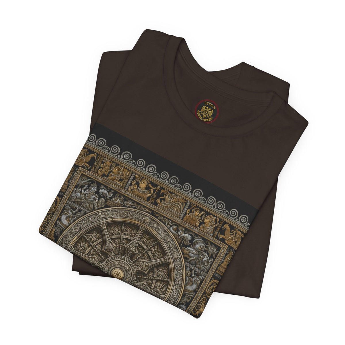 Konark Sun Temple & Pattachitra T‑Shirt — Sacred Wheel Temple Art Tee