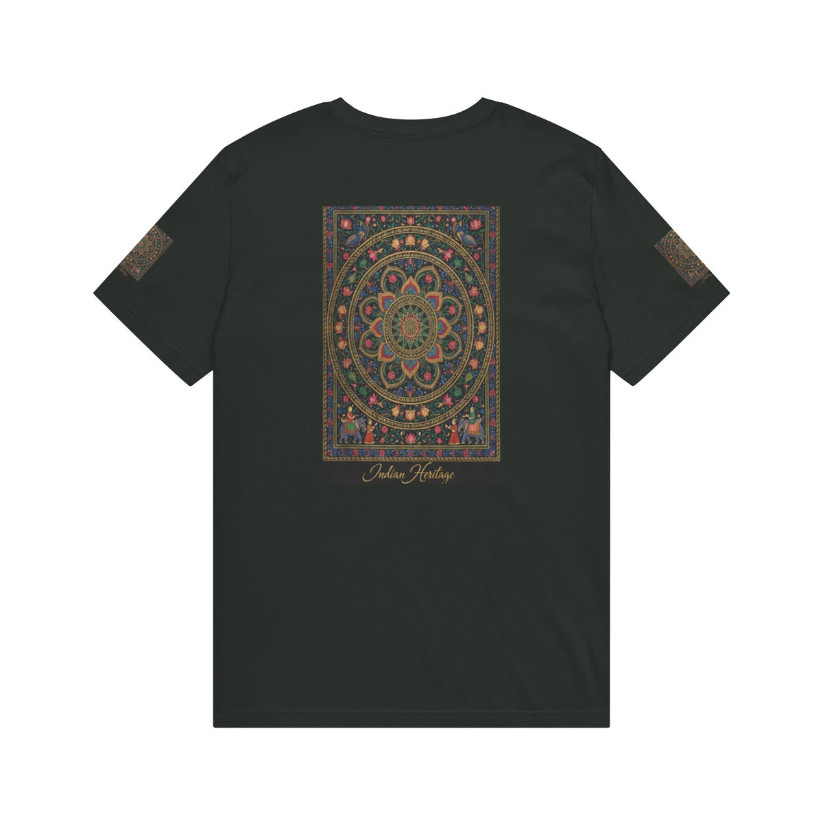 Mughal Miniature T‑Shirt — Vintage Floral Mandala Graphic Tee