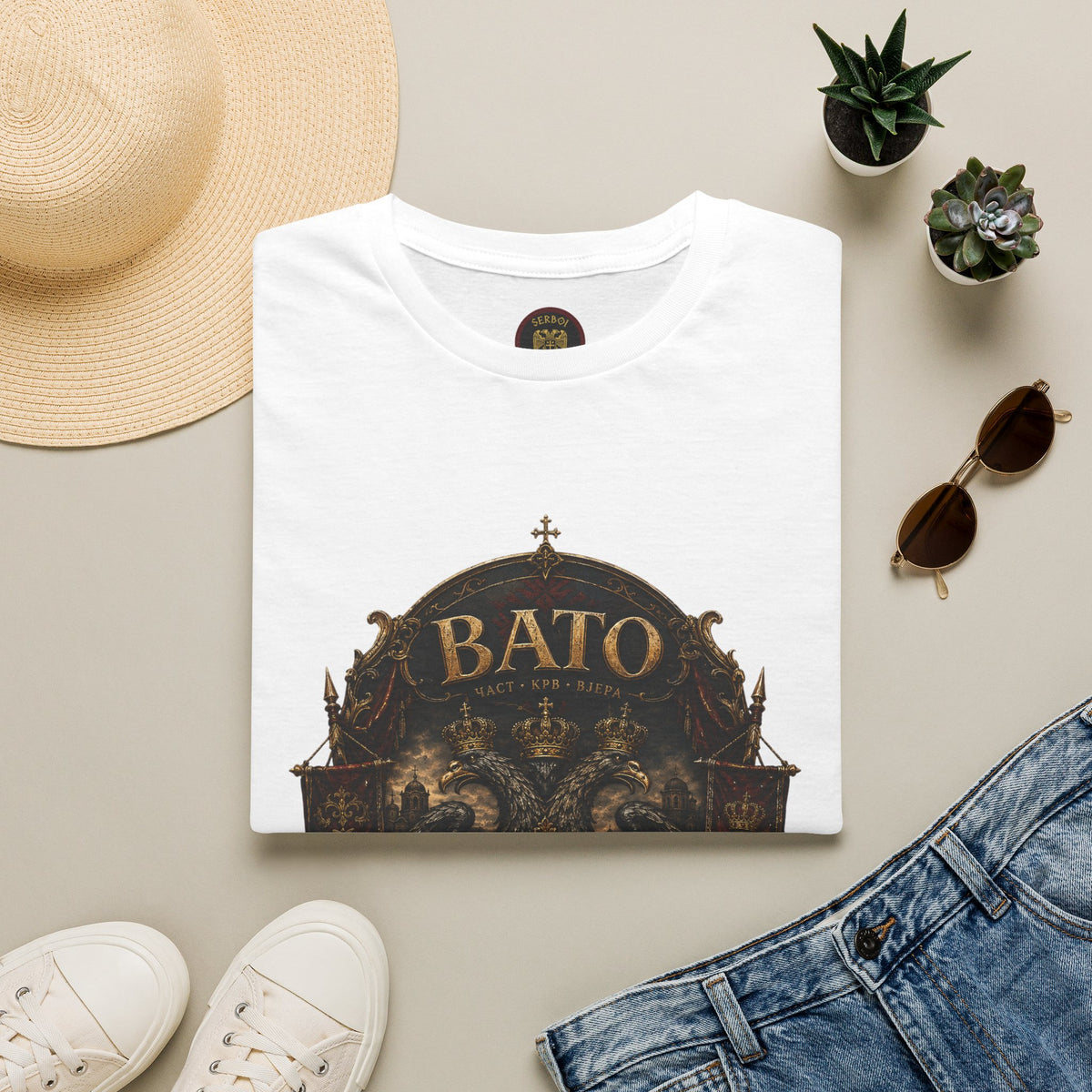 BATO Crest T‑Shirt — Vintage Heraldic Shield Graphic Tee