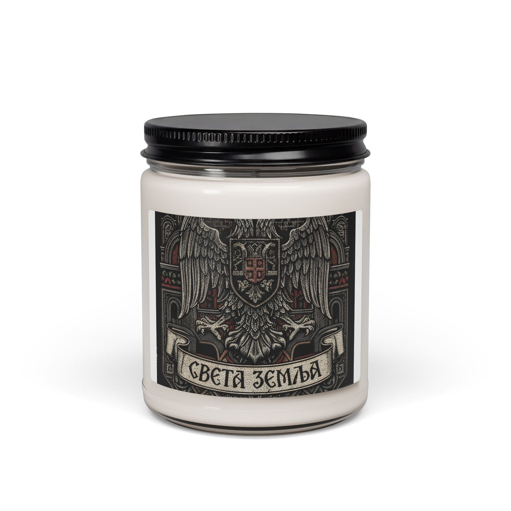Soy Candle — Slavic Double-Headed Eagle Design (9 oz, "Sveta Zemlya")