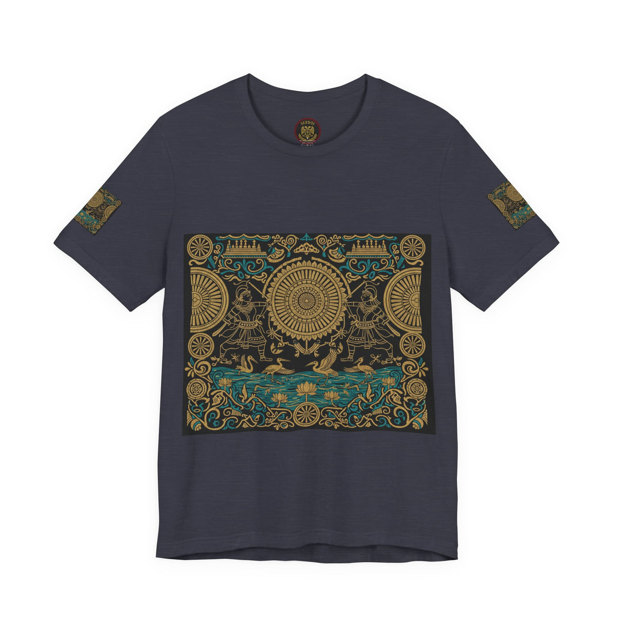 Kalinga Empire & Sambalpuri T‑Shirt — Boho Celestial Tee with Zodiac Motif