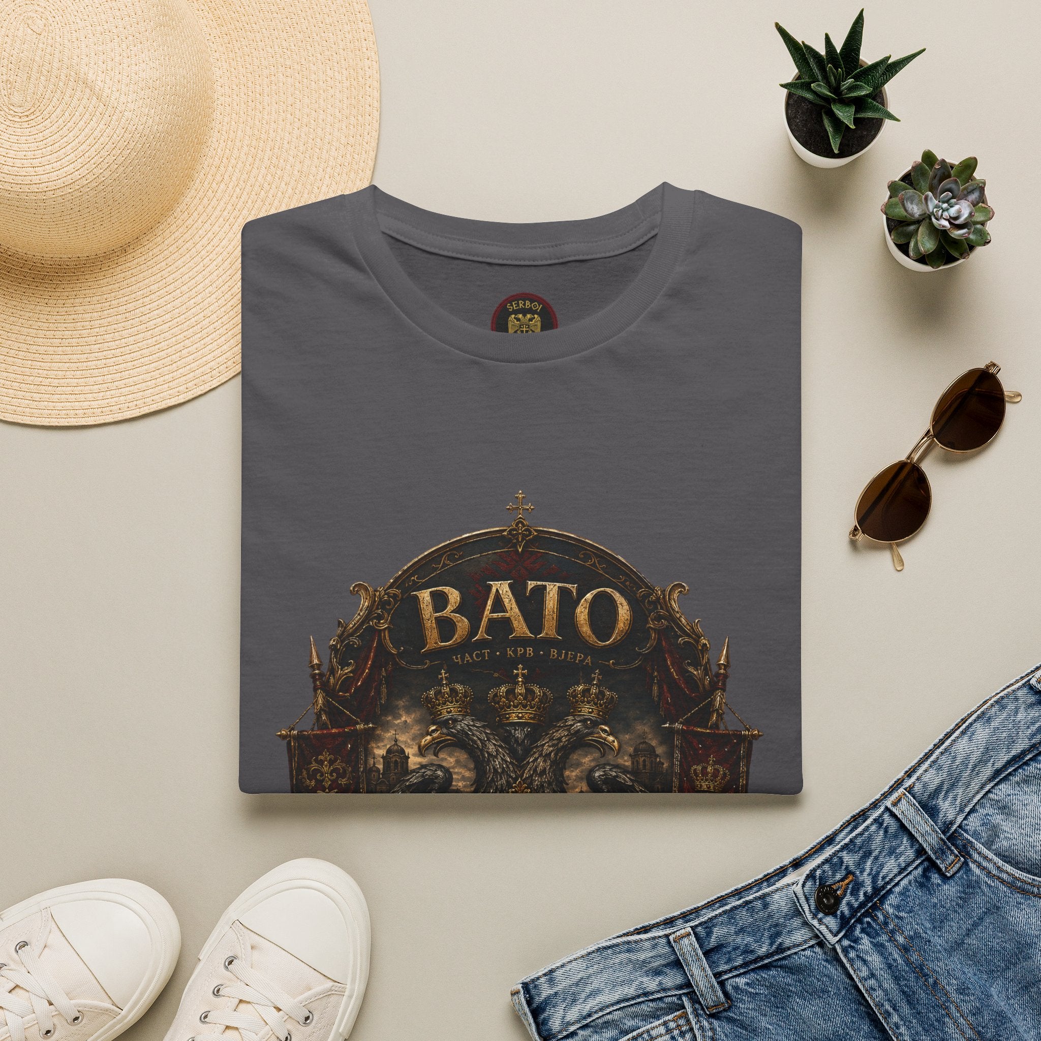 BATO Crest T‑Shirt — Vintage Heraldic Shield Graphic Tee
