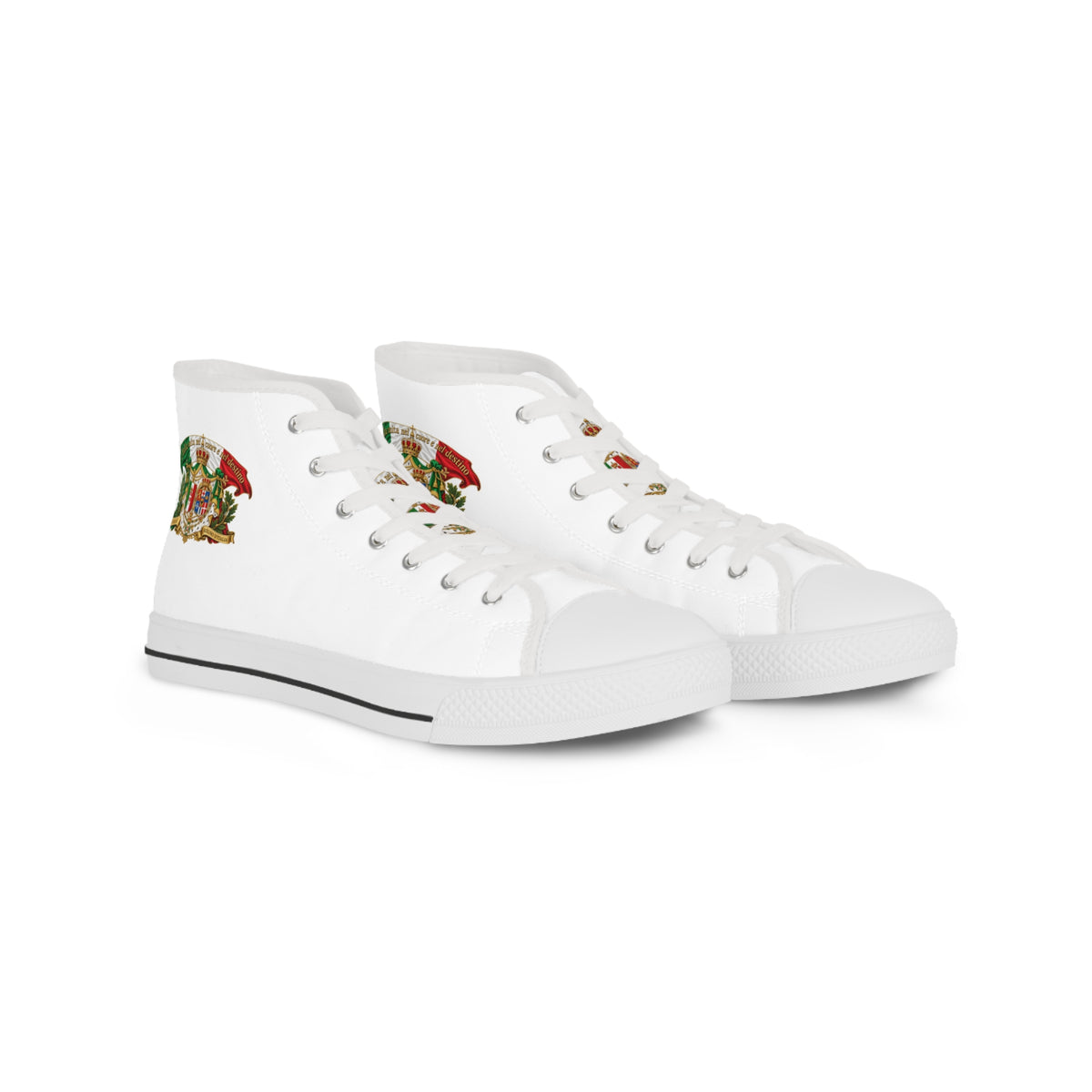 Vintage Poinsettia High Top Sneakers — Men's Holiday Floral Canvas