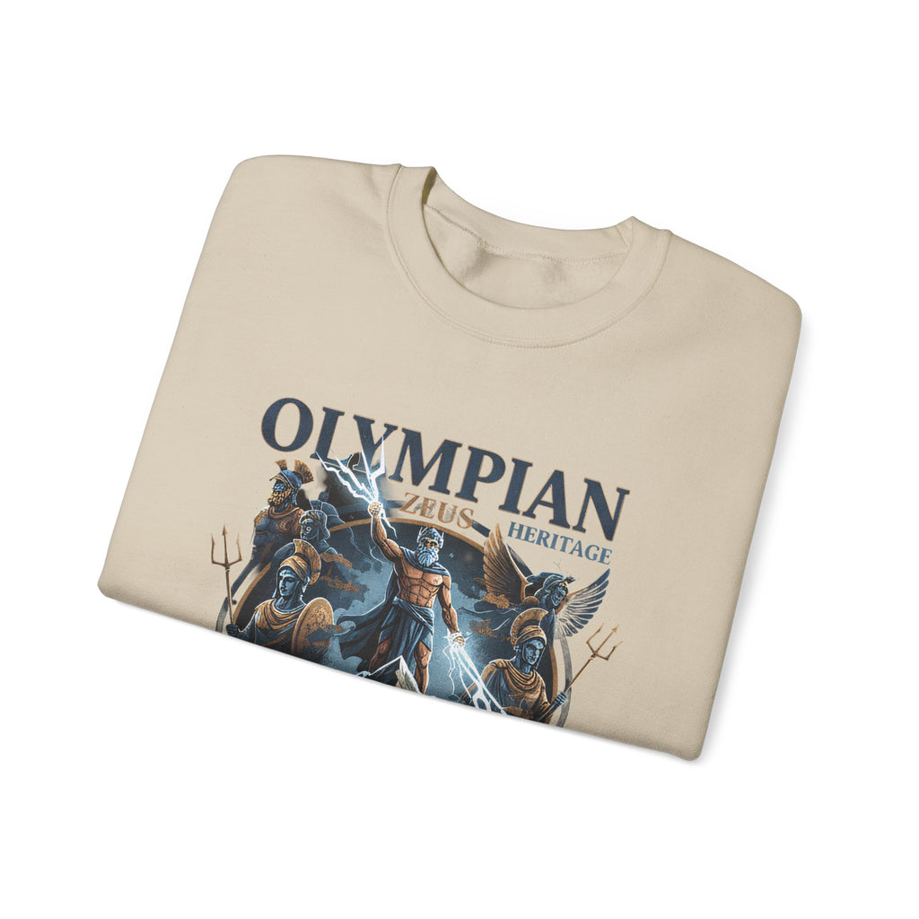 Olympian Heritage Crewneck Sweatshirt — Zeus & Mythology Graphic