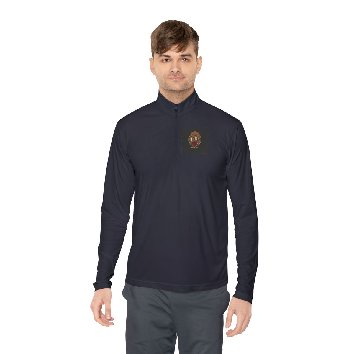 Spanish Heritage Quarter-Zip — Vintage Crest & Esencia Emblem