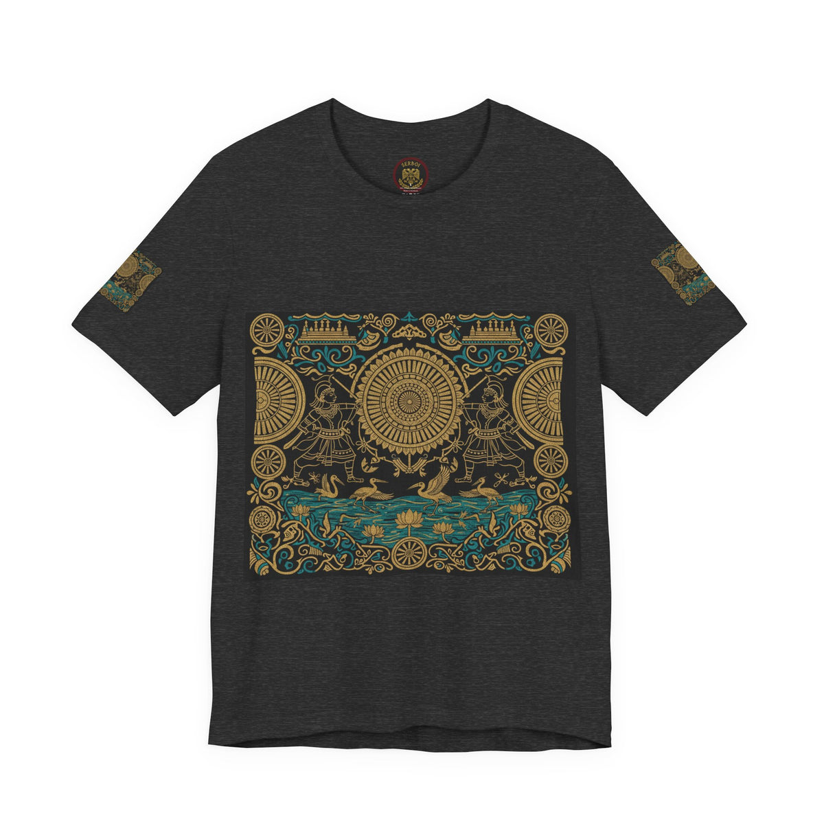 Kalinga Empire & Sambalpuri T‑Shirt — Boho Celestial Tee with Zodiac Motif