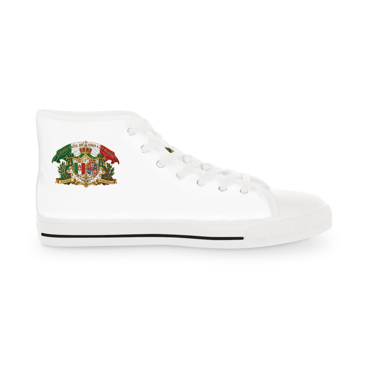 Vintage Poinsettia High Top Sneakers — Men's Holiday Floral Canvas