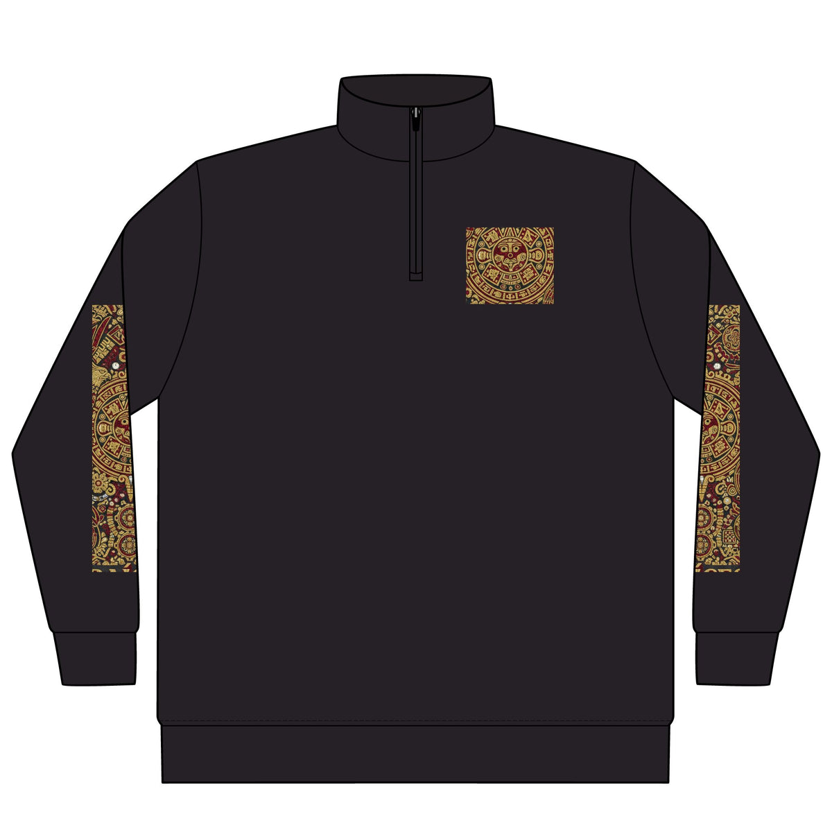 Mexican Heritage Quarter-Zip — Raíces Tribal Art & Aztec Folk Design
