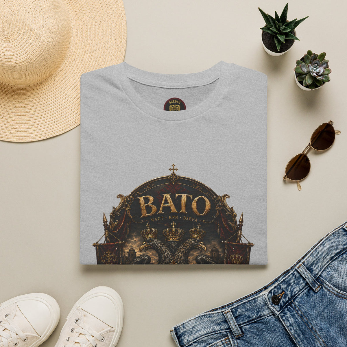 BATO Crest T‑Shirt — Vintage Heraldic Shield Graphic Tee