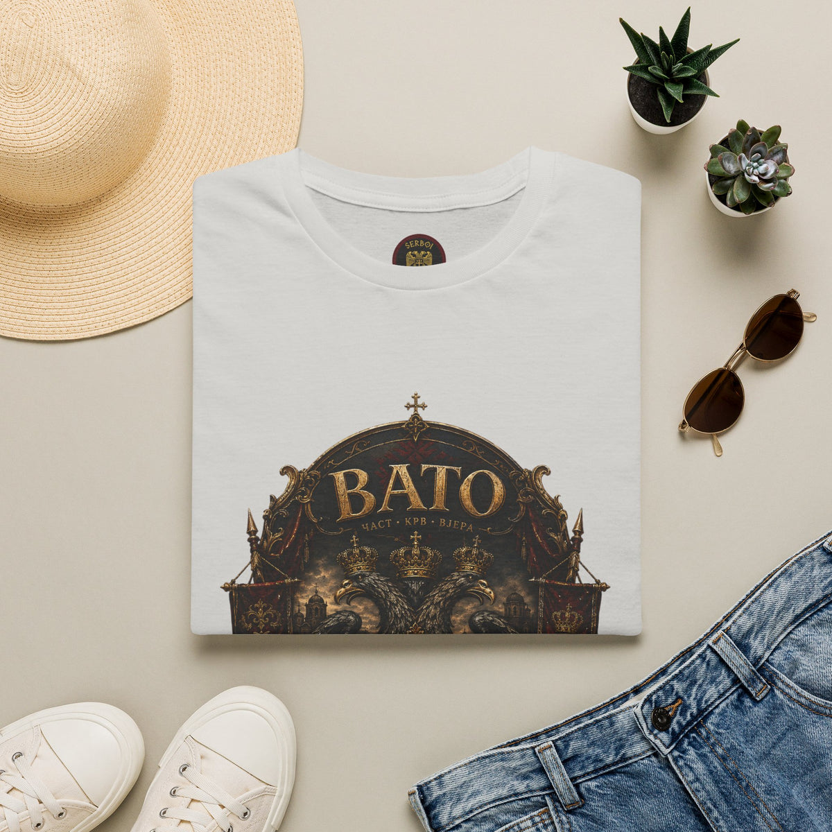 BATO Crest T‑Shirt — Vintage Heraldic Shield Graphic Tee